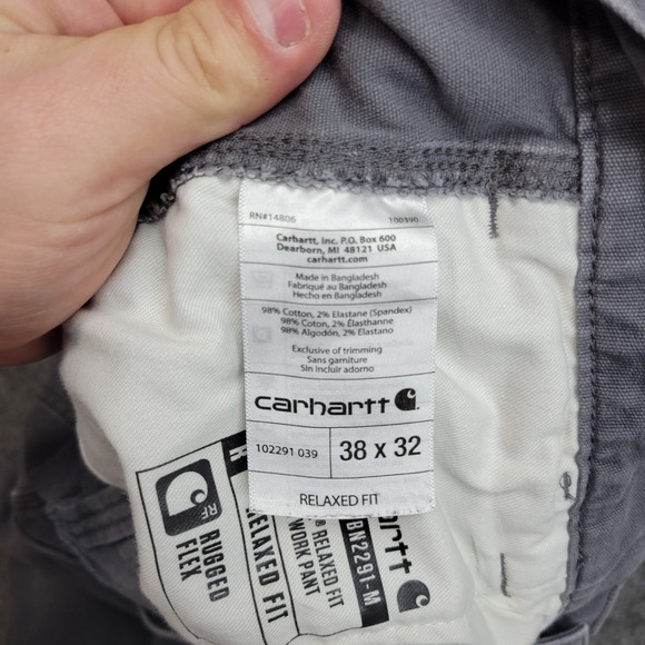 Carhartt Pants Mens 38x32 Rugged Flex Canvas Work Relaxed Fit Pockets - Picture 11 of 11